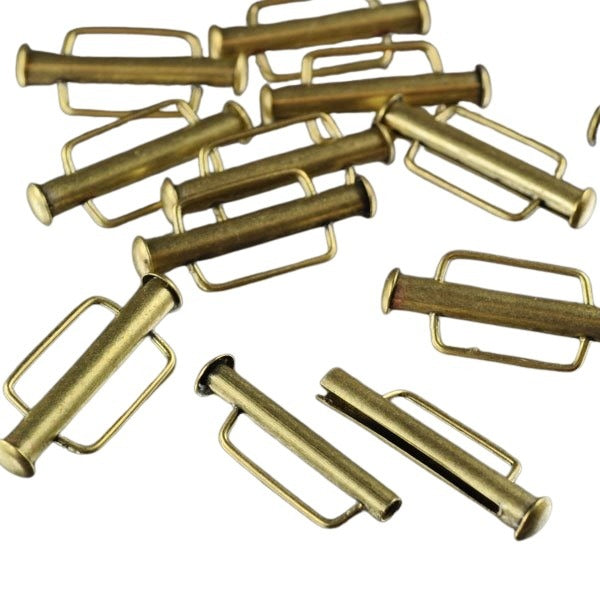 Clasp - Long - Slide Tube - Antiqued Brass