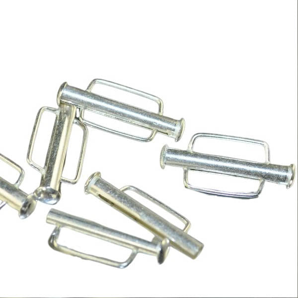 Clasp - Long - Slide Tube - Bright Silver Plated
