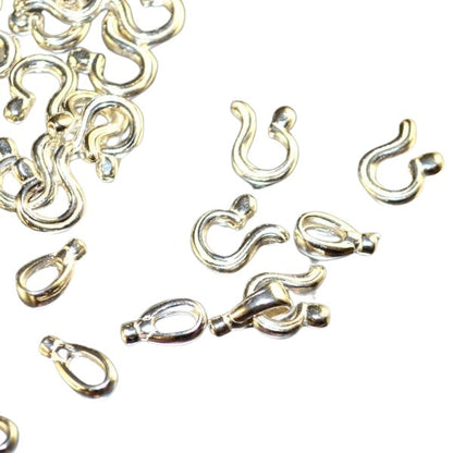 Hook and Eye Clasp - Second Guess - Bright Sterling (2 sets)
