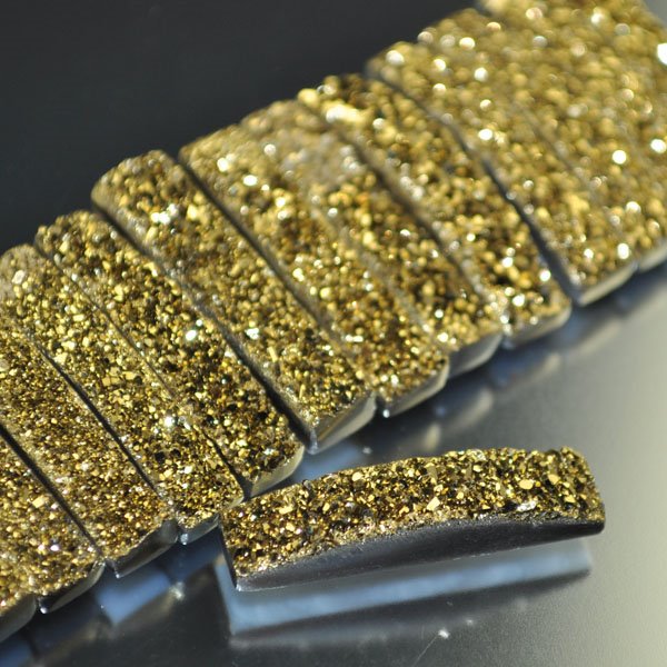 Stone - 5.5x26mm Drusy Rectangle - Hi Karati