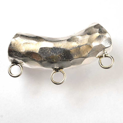 Bail -  Hammered Tube with Loops - Sterling Silver