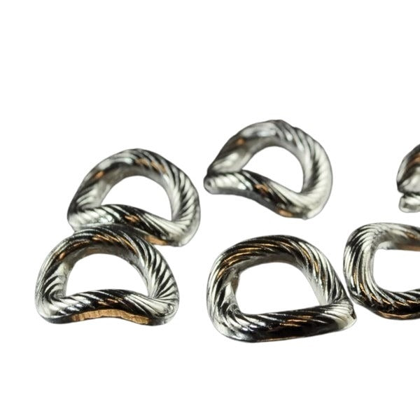 Metal - Floating Rings - 14mm - Warped Twisted Rings - Antiqued Silver