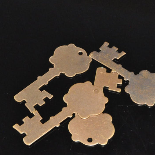 Vintaj -  Fancy Key Blank - Natural Brass