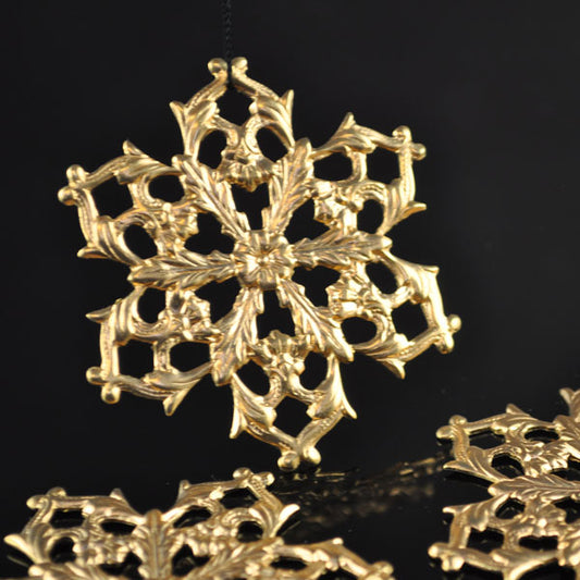Findings - Stamped -  Snowstar - Brass