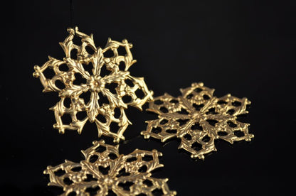 Findings - Stamped -  Snowstar - Brass