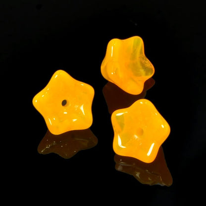 Glass Bead Starbell Flowers - Apricot (25)