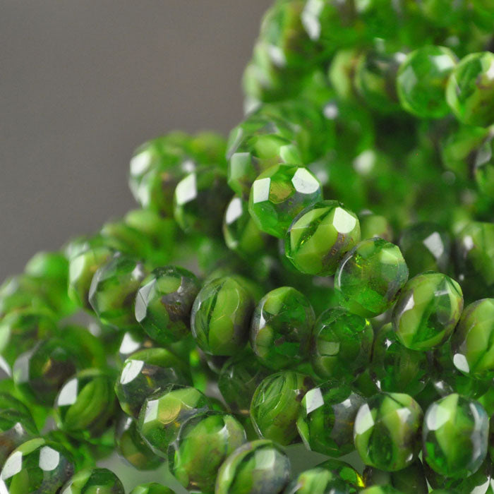 Fire Polish - 8x6mm - Faceted Donut - High Times (strand 25)