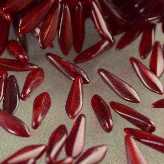 Fringe Beads Dagger Beads - 16mm - Red Opal (25)