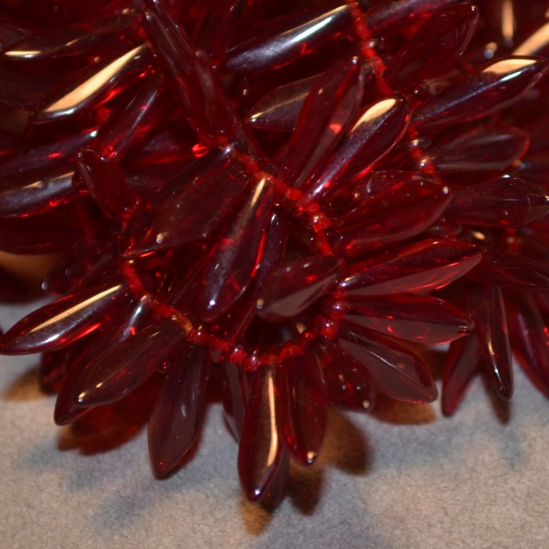Fringe Beads Dagger Beads - 16mm - Dark Ruby Red / Brown (25)