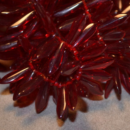 Fringe Beads Dagger Beads - 16mm - Dark Ruby Red / Brown (25)