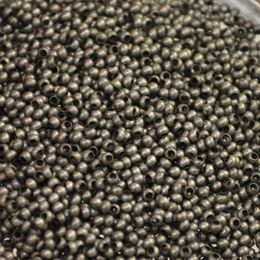15/0 Seed Beads Metal - Matte Zinc (2 grams)