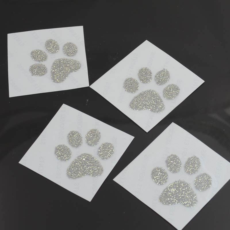 Swarovski - Crystal Fabric Applique  -  Puppy Paws (57338)  - Crystal Metallic L