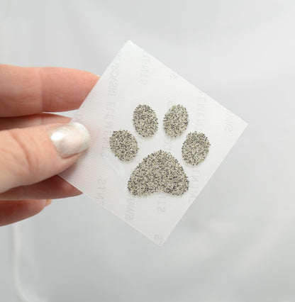 Swarovski - Crystal Fabric Applique  -  Puppy Paws (57338)  - Crystal Metallic L