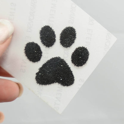 Swarovski - Crystal Fabric Applique  -  Puppy Paws (57338)  - Hematite
