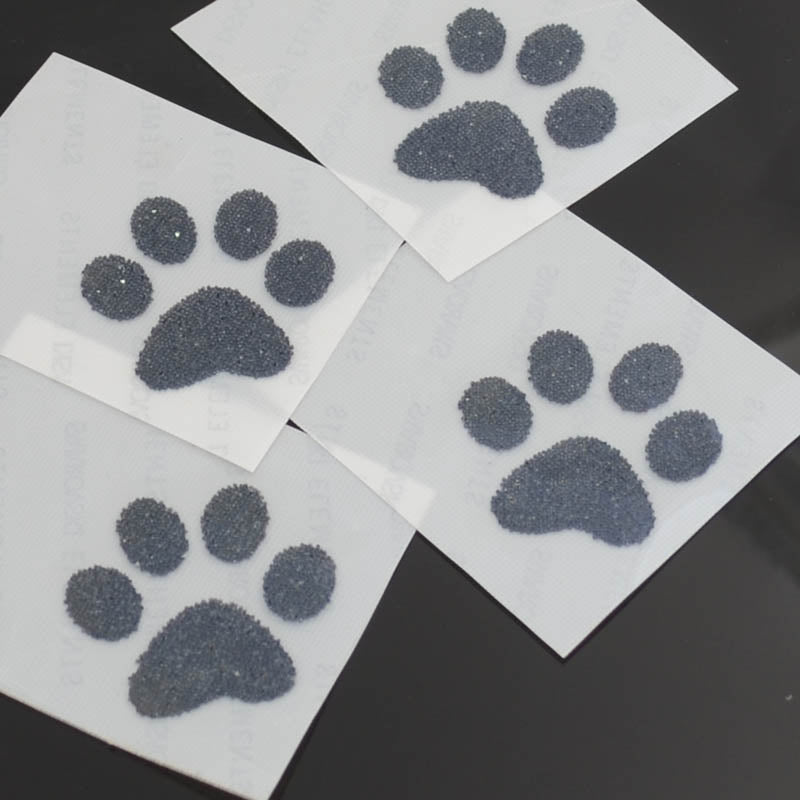 Swarovski - Crystal Fabric Applique  -  Puppy Paws (57338)  - Hematite