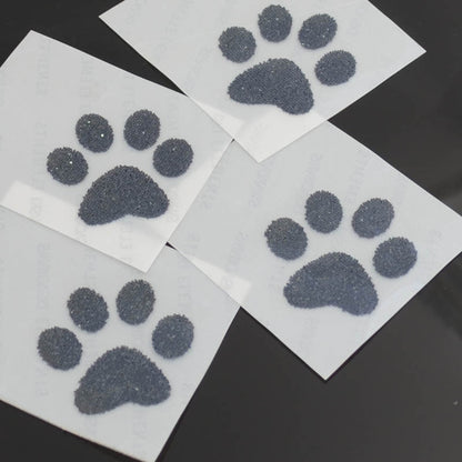 Swarovski - Crystal Fabric Applique  -  Puppy Paws (57338)  - Hematite