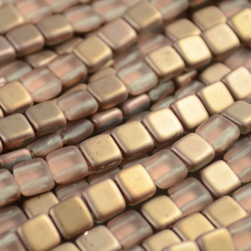 Czechmates Tiles - 6mm - Matte Apollo Gold (50)