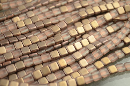 Czechmates Tiles - 6mm - Matte Apollo Gold (50)