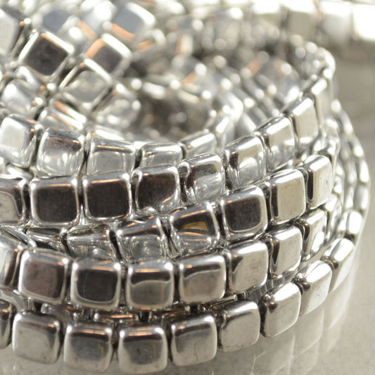 Czechmates Tiles - 6mm - Metallic Silver (50)