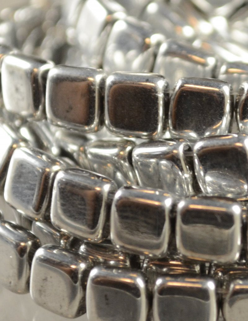 Czechmates Tiles - 6mm - Metallic Silver (50)