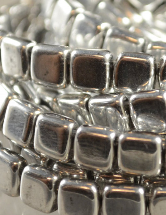 Czechmates Tiles - 6mm - Metallic Silver (50)