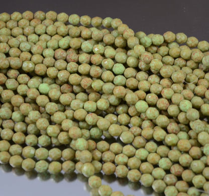 Fire Polish Faceted Round - 8mm - Dried Peas (25)