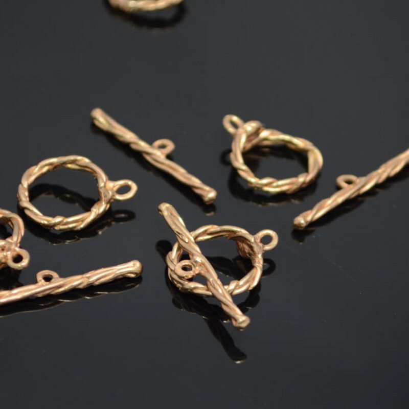 Toggle Clasp -  Twisted Twine - Red Bronze