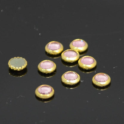 Swarovski HotFix Rhinestone -  Flatback in Bezel (2013) - Light Rose - Gold (72)