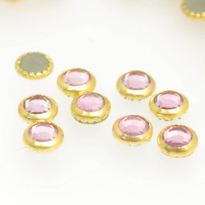 Swarovski HotFix Rhinestone -  Flatback in Bezel (2013) - Light Rose - Gold (72)