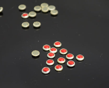 Swarovski HotFix Rhinestone -  Flatback in Bezel (2013) - Light Siam - Silver (7