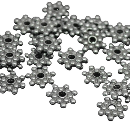Metal Beads - 12mm - Daisy Spacers - Gunmetal (10g)