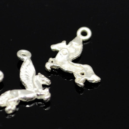 Bright Sterling Charm   Tiny Pegasus Each
