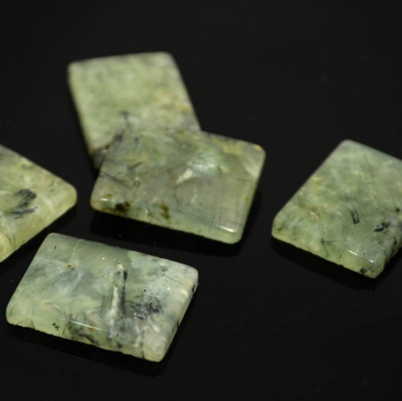 Stone Cabochon - 15x20mm Rectangle Cabochon - Prehnite