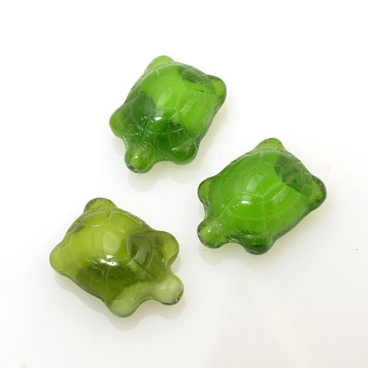 Glass Bead Turtle - Mixed Greens (5)