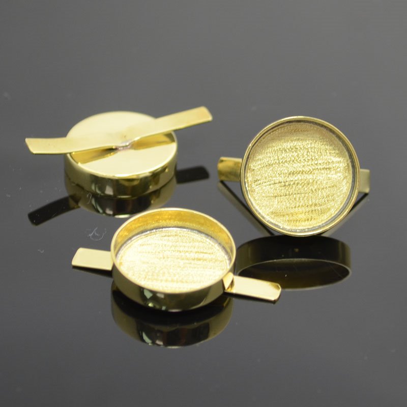 Bezels - 20mm - Tabbed Round - Bright Brass
