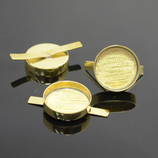 Bezels - 20mm - Tabbed Round - Bright Brass