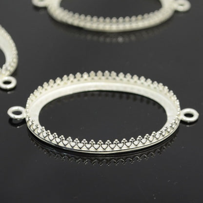 30x40 Gallery Oval Bezel   Br Silver Each
