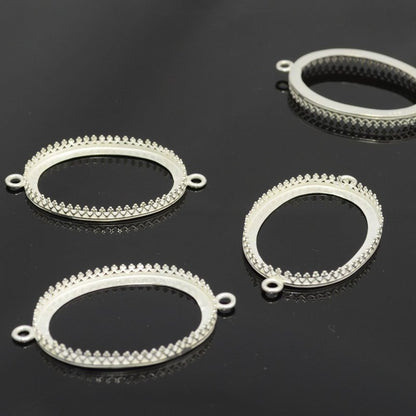 30x40 Gallery Oval Bezel   Br Silver Each