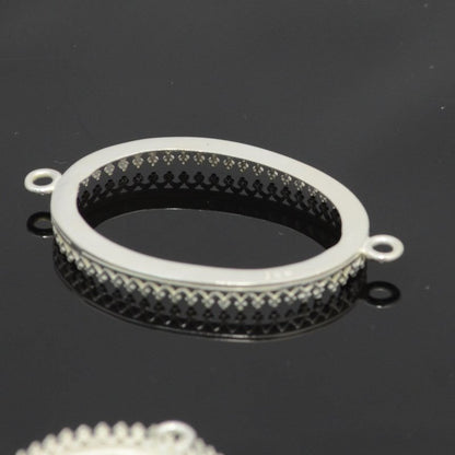 30x40 Gallery Oval Bezel   Br Silver Each