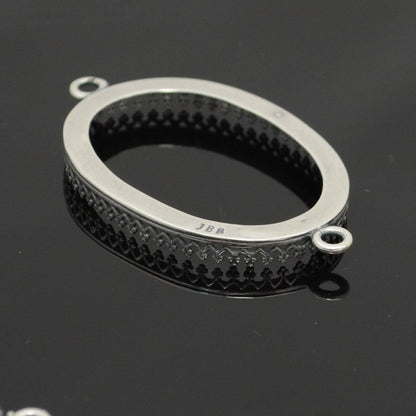 30x40 Gallery Oval Bezel   Ant Silver Each