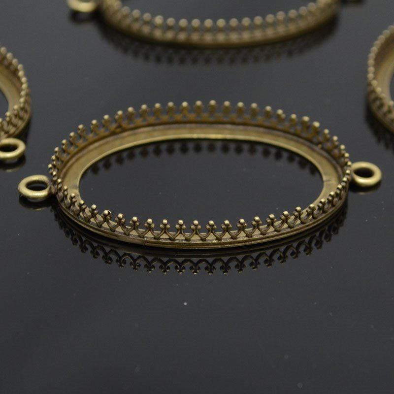 30x40 Gallery Oval Bezel   Ant Brass Each