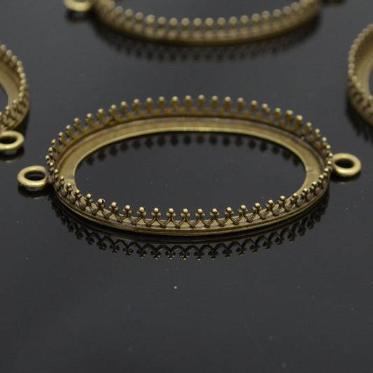 30x40 Gallery Oval Bezel   Ant Brass Each