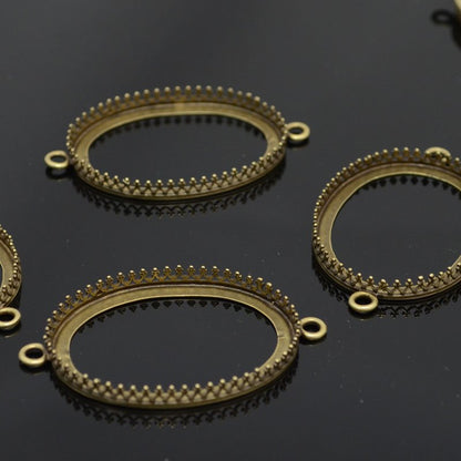 30x40 Gallery Oval Bezel   Ant Brass Each
