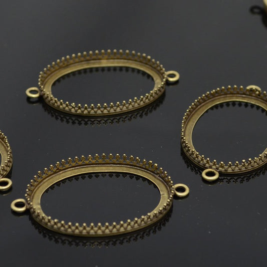 30x40 Gallery Oval Bezel   Ant Brass Each