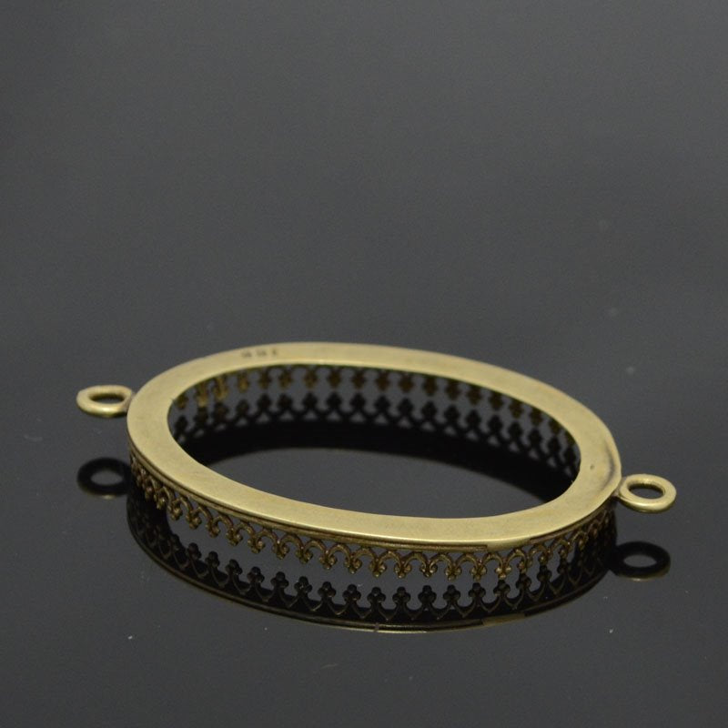 30x40 Gallery Oval Bezel   Ant Brass Each