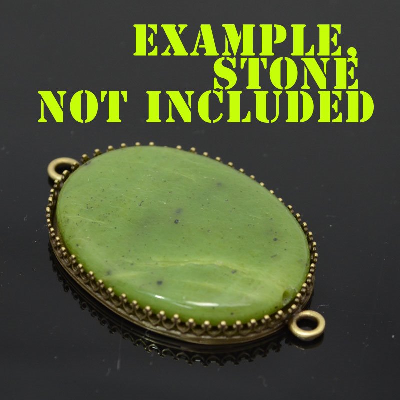 30x40 Gallery Oval Bezel   Ant Brass Each