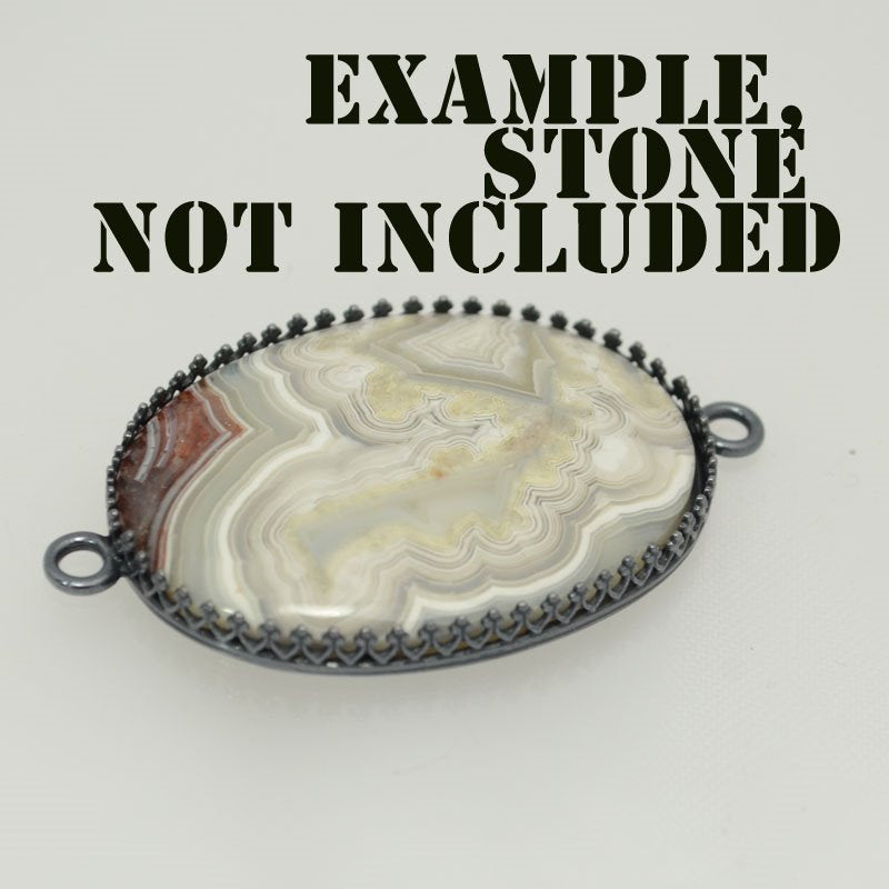 30x40 Gallery Oval Bezel   Gunmetal Each