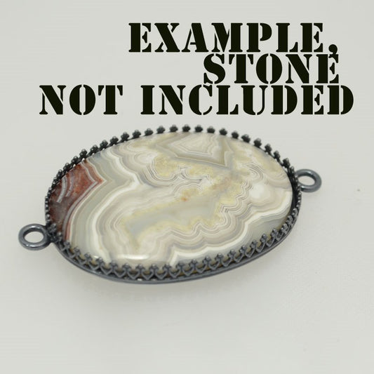 30x40 Gallery Oval Bezel   Gunmetal Each