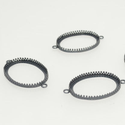 30x40 Gallery Oval Bezel   Gunmetal Each