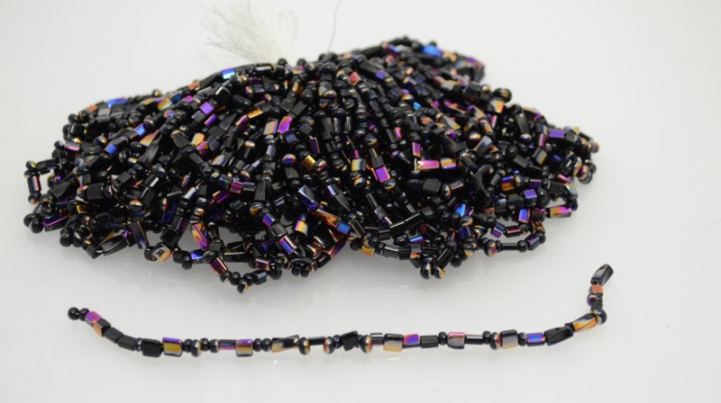 Bead Mix -  Rocailles and Tubes - Jet Sliperit (strand)